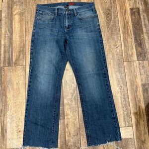 APT 9 DENIM Men's‎ 34 34 Straight Fit Blue Jeans Frayed Hem